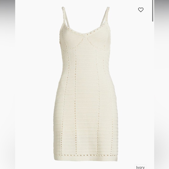 Toccin Thea Pointelle-Knit Cotton Minidress size small Ivory - Picture 4 of 16